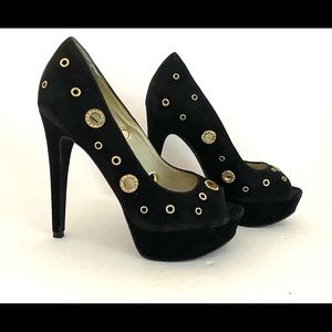 MICHAEL KORS BLACK PUMPS HEELS STILETTO SUEDE